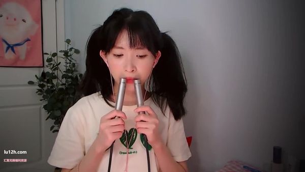 芝麻对辣partme付费asmr口腔音含麦助眠福利,双马尾清纯女神哄睡
