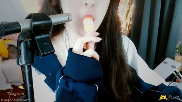 虎牙 绮夏 ASMR福利吃冰棒 (1)